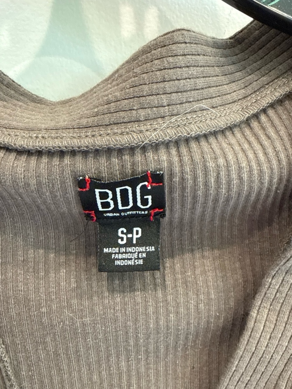 BDG Brown Ribbed Button-Front Crop Tank - Picture 3 of 3